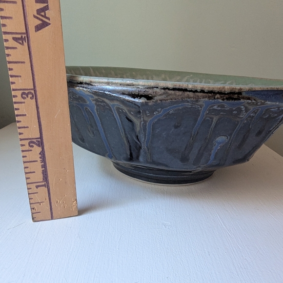 Richard Aerni Studio Art Pottery Bowl Aqua Blue Green Signed - Picture 11 of 11